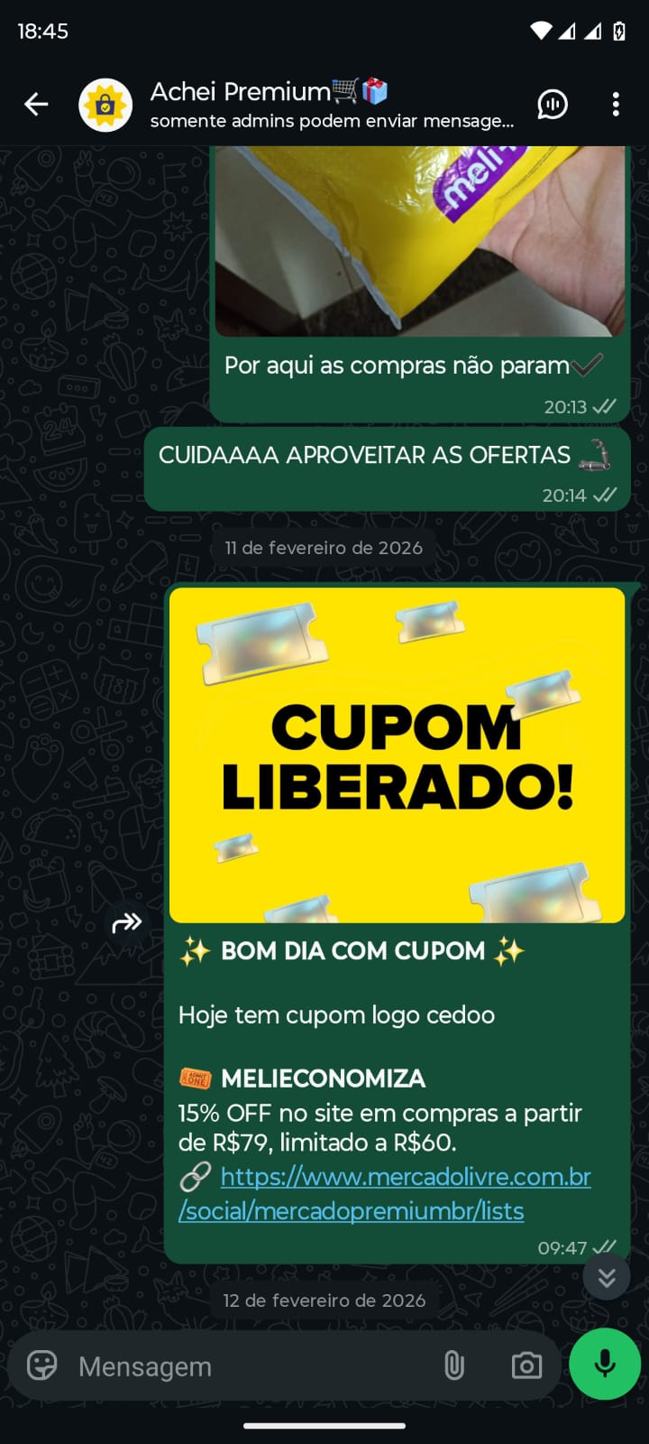 Grupo WhatsApp Achei Premium - Ofertas 3